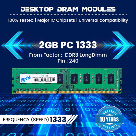EVM 2GB DDR3 RAM 1333MHz CL11 Desktop Memory