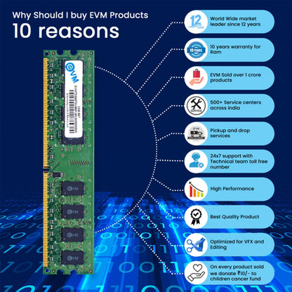 EVM 2GB DDR2 RAM 667MHz CL5 Desktop Memory