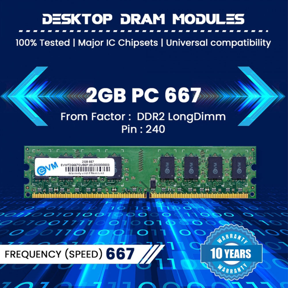 EVM 2GB DDR2 RAM 667MHz CL5 Desktop Memory