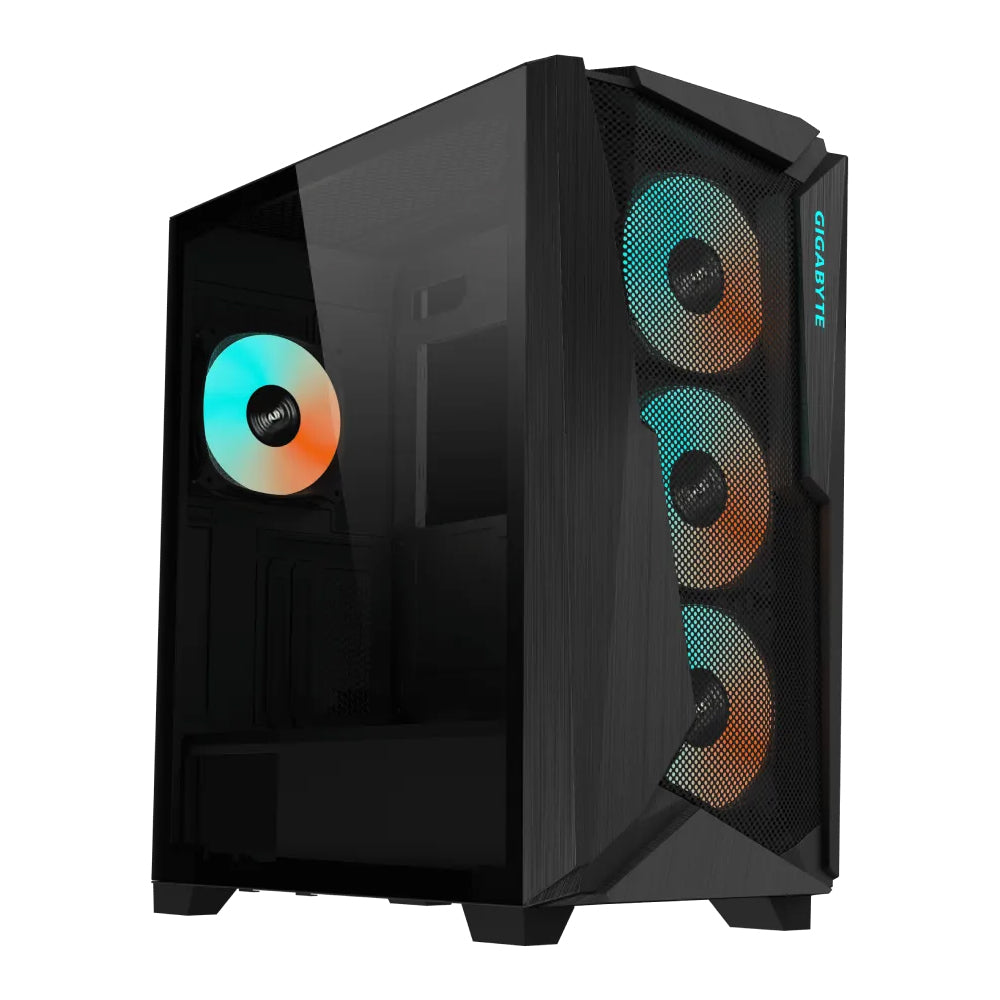 GIGABYTE C301 Glass Black ARGB Mid-Tower Cabinet with 4 Pre-installed PWM Fans