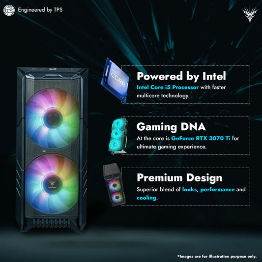 GOSHAWK Verge V2 Gaming Desktop PC with Intel Core i5 13th Generation/16GB DDR5 RAM/RTX 3070 Ti GPU 8GB/1TB PCIe 4.0 NVMe M.2 SSD/ 1TB Storage & Windows 11 Home Trial