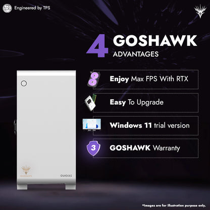 GOSHAWK Verge V4 Gaming Desktop PC with Intel Core i5 11th Gen/16GB DDR4 RAM/RTX 3060 GPU /250GB NVMe SSD/ 1TB Storage & Windows 11 Home Trial