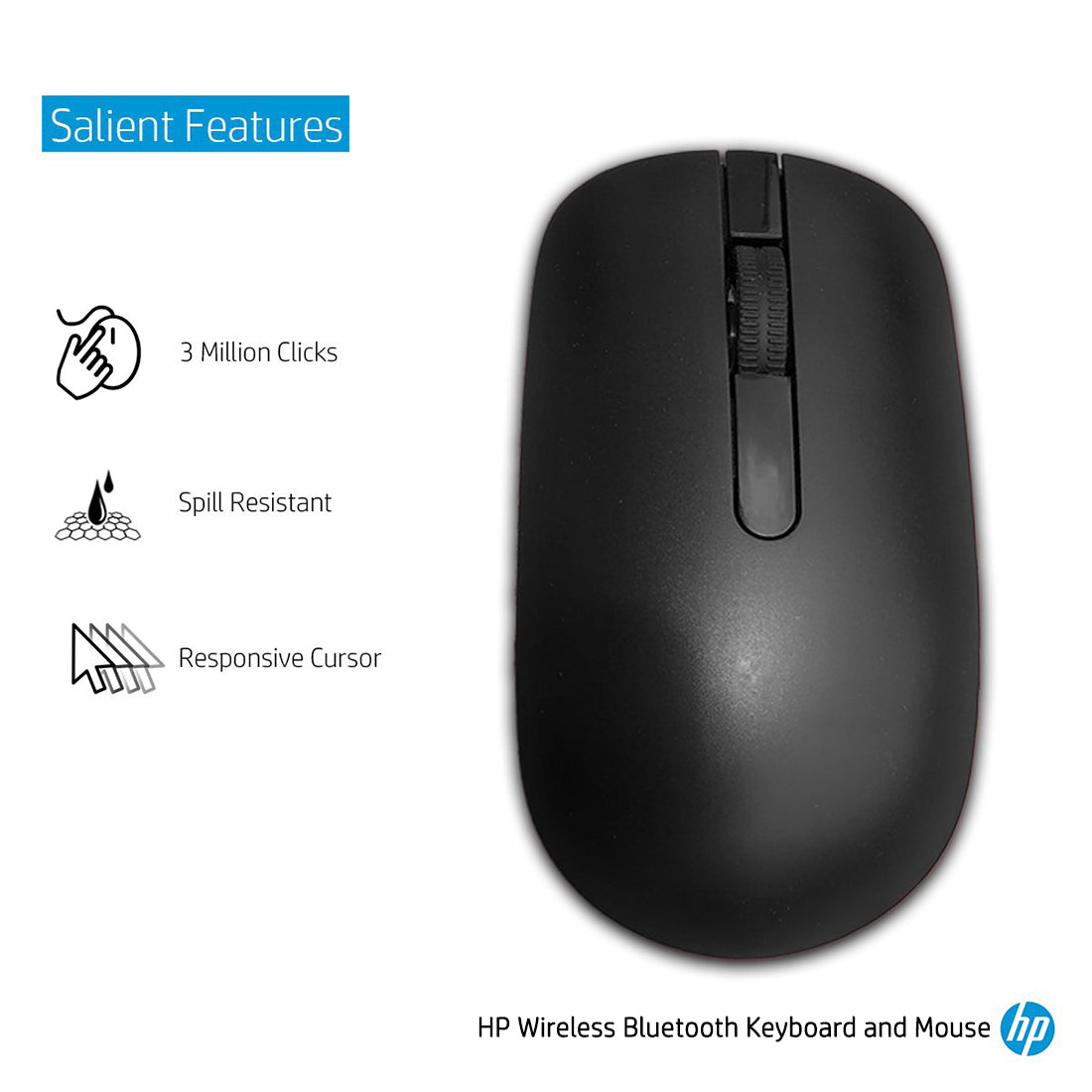 HP 1F0C8PA Wireless Bluetooth Full-size Keyboard and Optical Mouse Combo with Spill Resistant Design