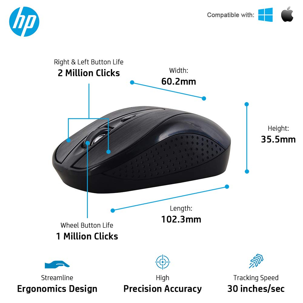 HP Multimedia Slim Wireless Spill Resistance Keyboard & Mouse Combo (4SC12PA)