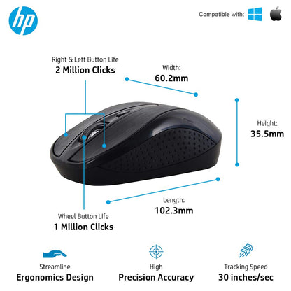 HP Multimedia Slim Wireless Spill Resistance Keyboard & Mouse Combo (4SC12PA)