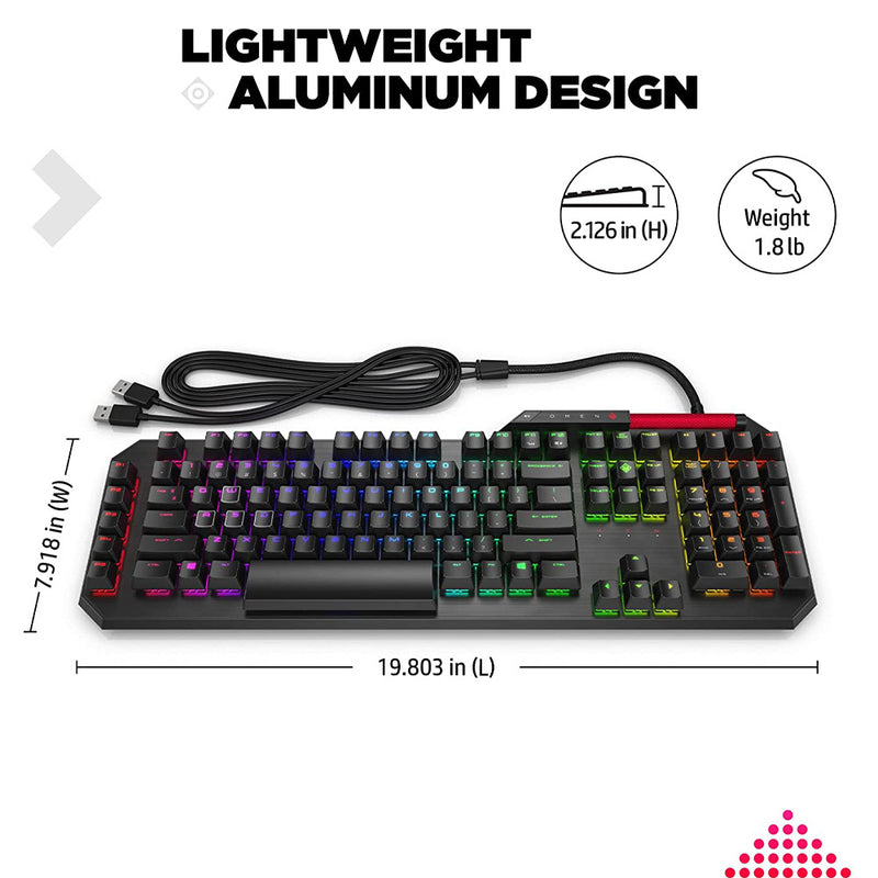 HP OMEN Sequencer Opto Mechanical Wired RGB Gaming Keyboard with N-Key Rollover & Customizable Macro Keys