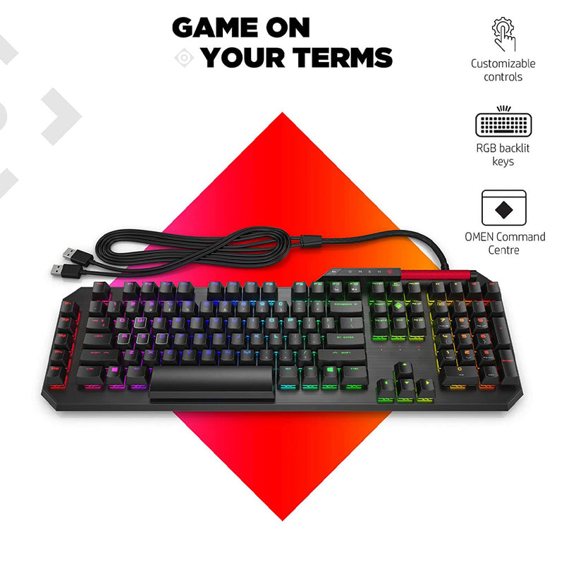 HP OMEN Sequencer Opto Mechanical Wired RGB Gaming Keyboard with N-Key Rollover & Customizable Macro Keys