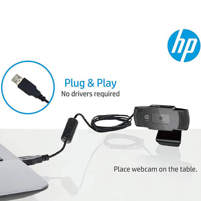 HP W200 720P HD Web Camera with Built-in Mic and Wide Angle View From TPS Technologies