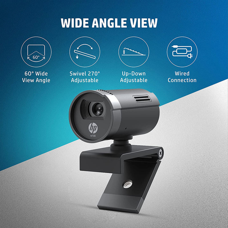 HP W100 480P HD Web Camera with Built-in Mic and Wide Angle View