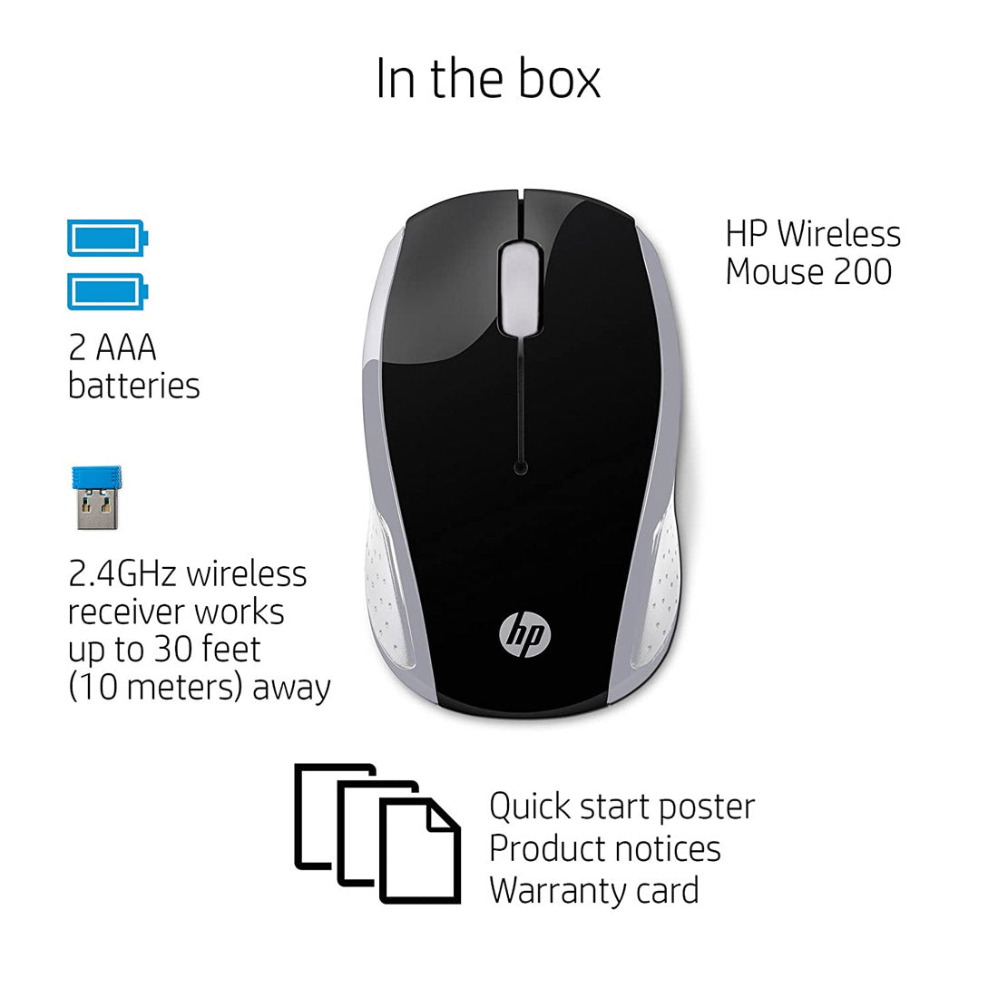 HP Wireless Optical Mouse 200 (Pike Silver)
