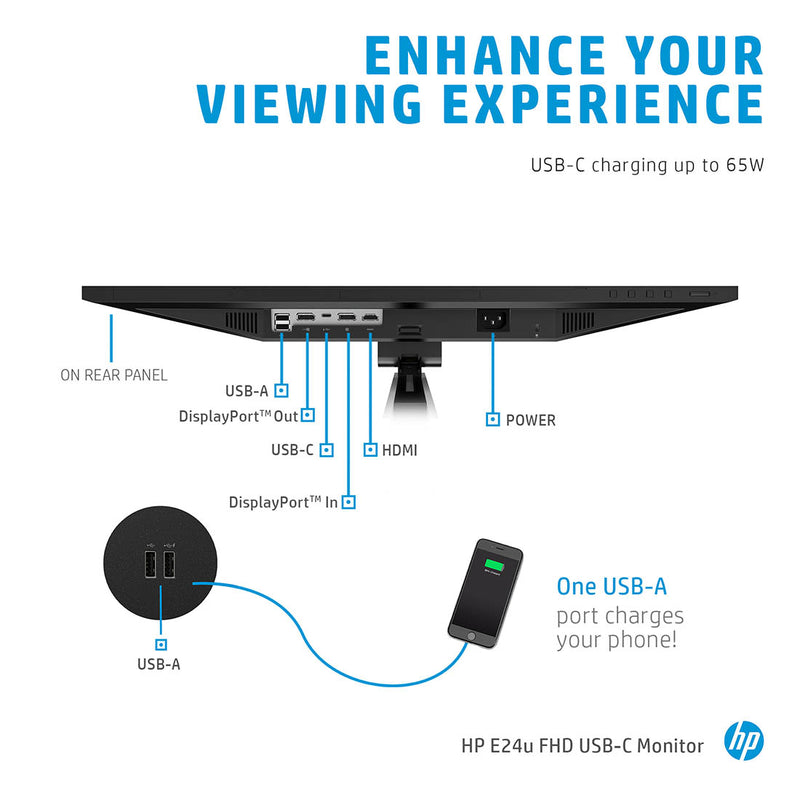 HP E24u G4 24-inch Full HD USB-C IPS Monitor with Eye Ease Technology