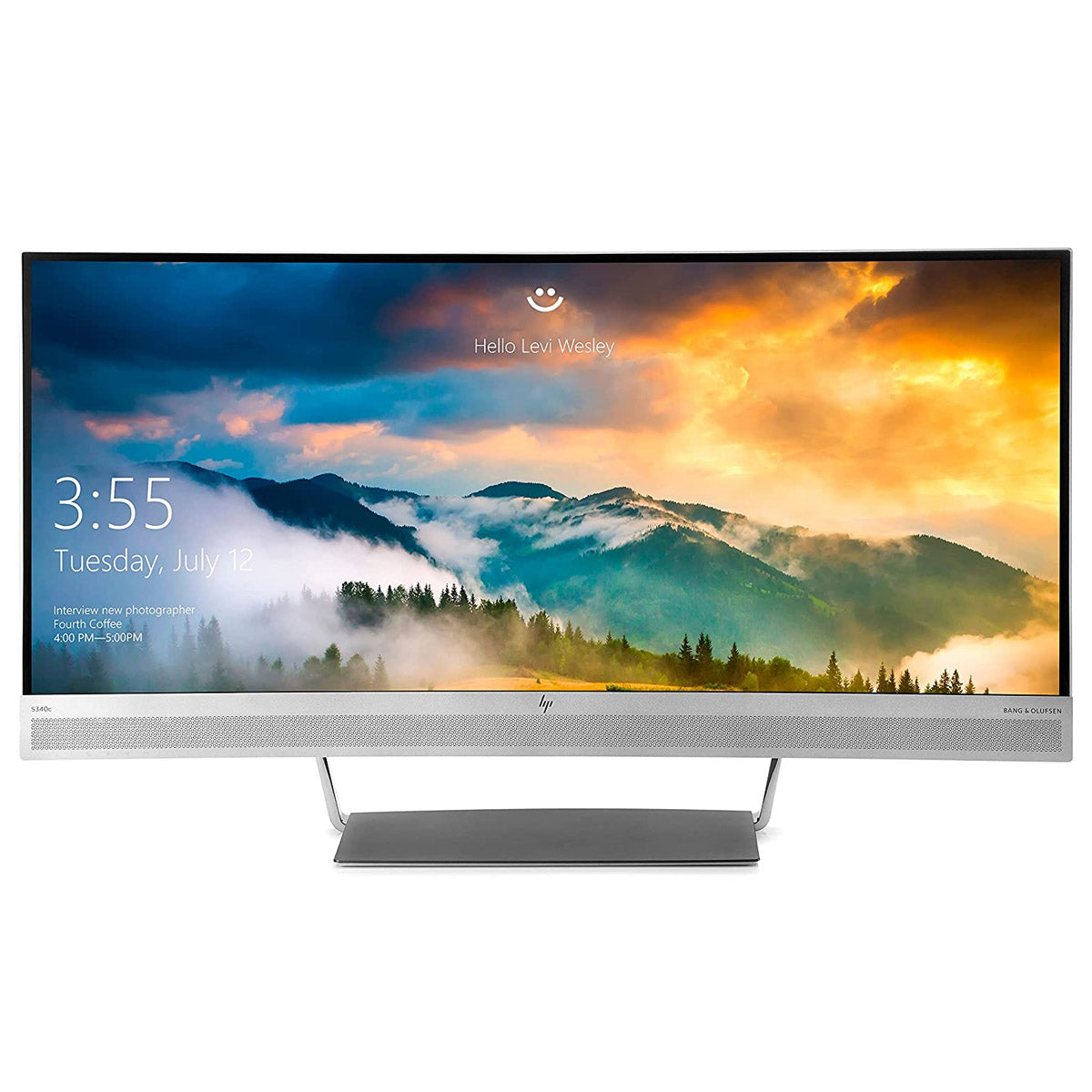 HP EliteDisplay S340c 34-inch WQHD LED Curved Monitor with Integrated Pop-up camera and 7W Speakers by Bang & Olufsen