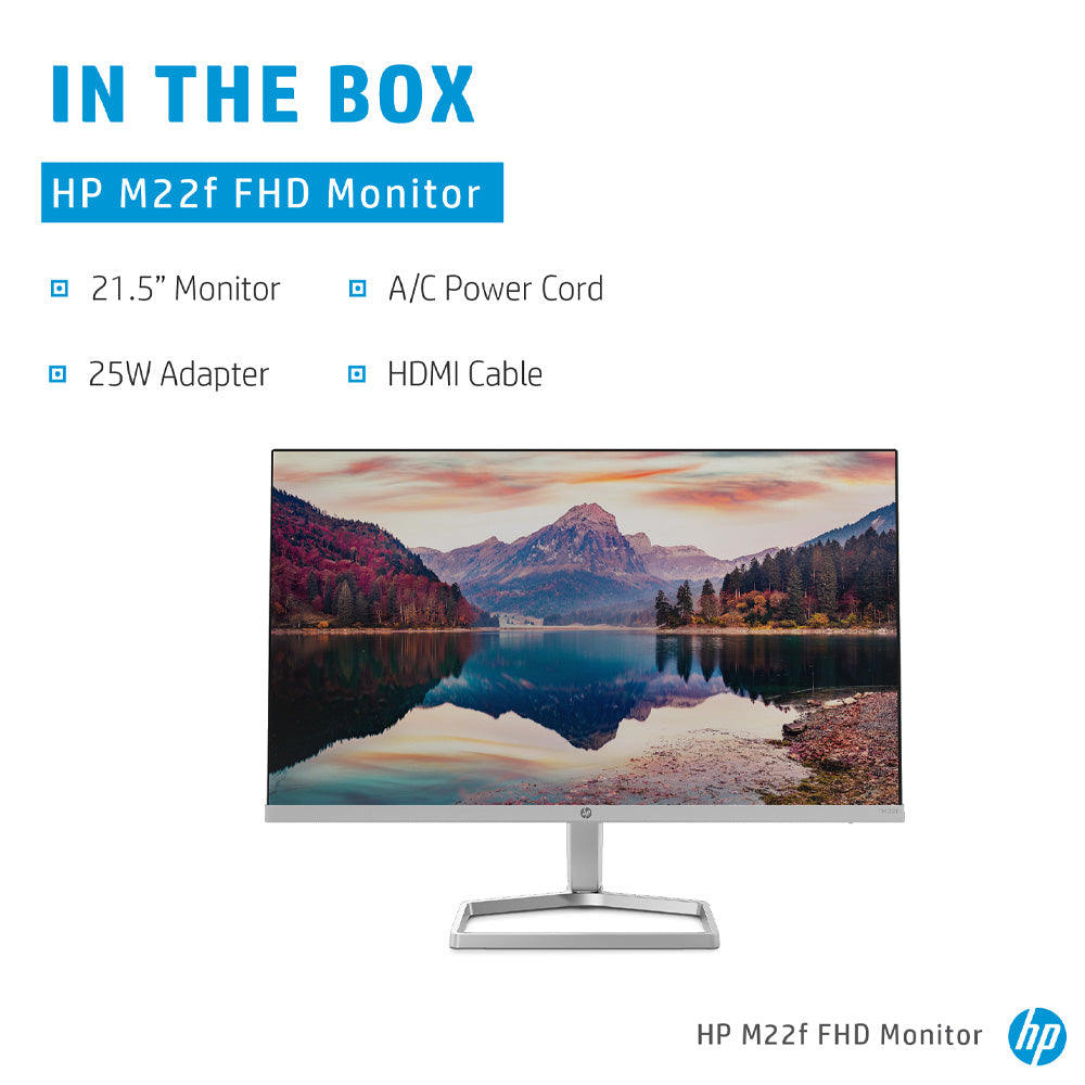 HP M22f 21.5-इंच फुल-HD IPS मॉनिटर 5ms रिस्पॉन्स टाइम और अडैप्टिव सिंक के साथ