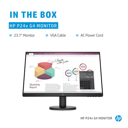 HP P24v G4 24-inch Full HD IPS Panel Anti-Glare Monitor with Low Blue Light Mode and 178° Viewing Angles