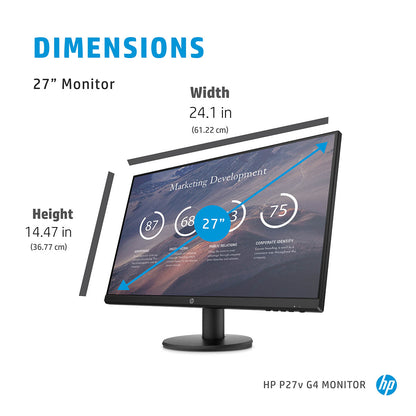 HP P27v G4 27-इंच फुल HD IPS पैनल एंटी-ग्लेयर मॉनिटर 178° व्यूइंग एंगल और लो ब्लू लाइट मोड के साथ