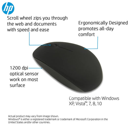 HP W111 Wireless Optical Mouse with 1200 DPI and 3 Buttons