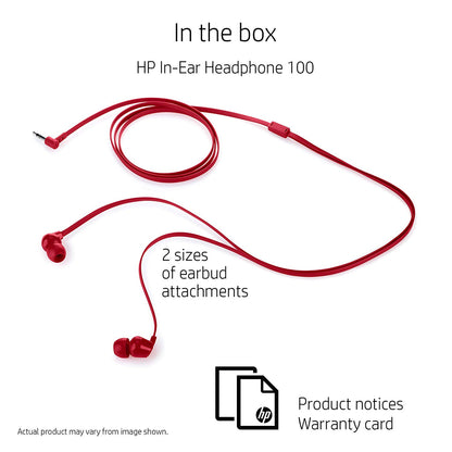 HP In-Ear Headphone with Noise Isolation Earbuds 1KF56AA (Red)