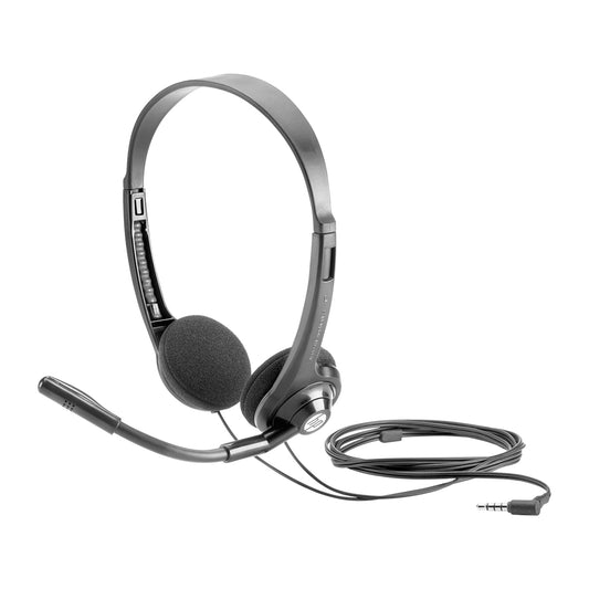 HP 150 Boom Mic On-Ear Wired Headset with Cushioned Pads and Adjustable Headband