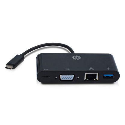 [Repacked]HP USB-C to USB-C VGA USB 3.0 and Gigabit Ethernet Multi Port Hub (5NA85PA)