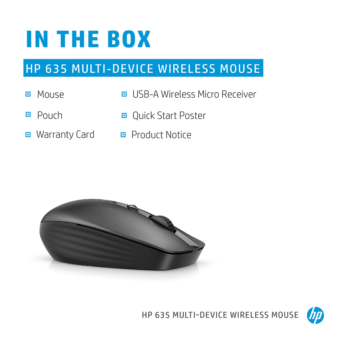 HP 635 Multi-Device Wireless Optical Mouse with 4 Programmable Buttons and Multi-Device Connectivity
