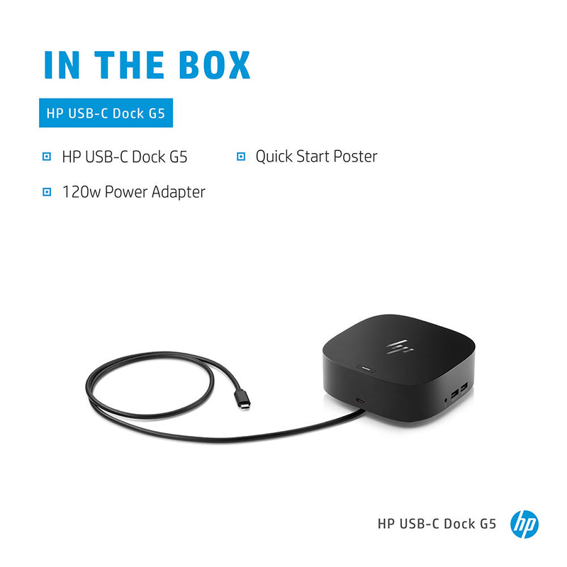 HP USB-C Dock G5 Docking Station with Thunderbolt RJ-45 Port and Up to 3 Displays Connectivity