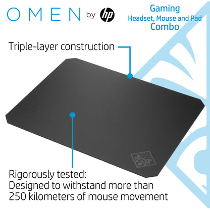 HP गेमिंग कॉम्बो - पैवेलियन हेडसेट, OMEN माउस 400, माउसपैड