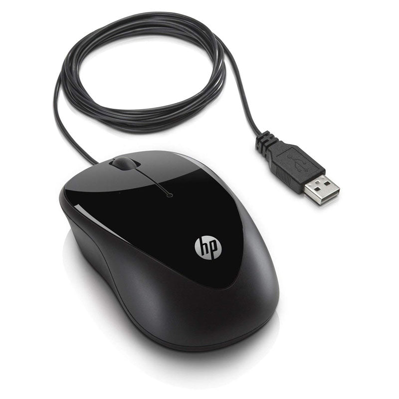 [पुन: पैक किया गया] HP X1000 वायर्ड USB ऑप्टिकल माउस काला H2C21AA