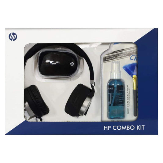 HP Laptop Accessories Combo Kit of Wireless Mouse Headphone with mic 15.4 inch Laptop Sleeve Mouse pad and Laptop Cleaning Kit