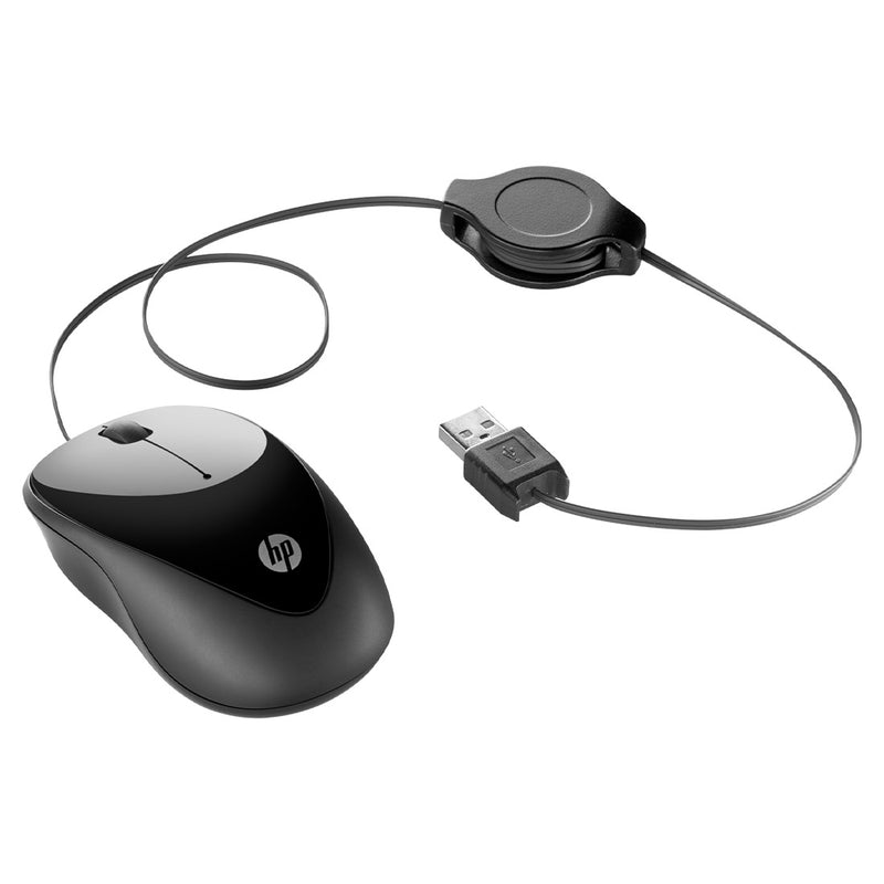 [RePacked]  HP Retractable Optical Wired Mouse 100 with 3 Buttons