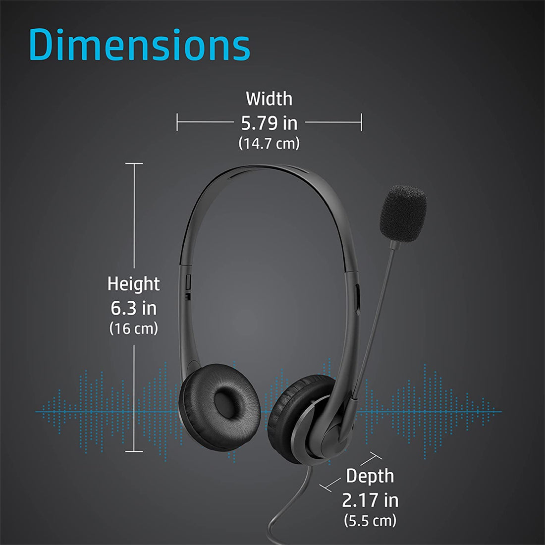 HP G2 Stereo 3.5mm Headset with Noise Cancelling and Volume Control