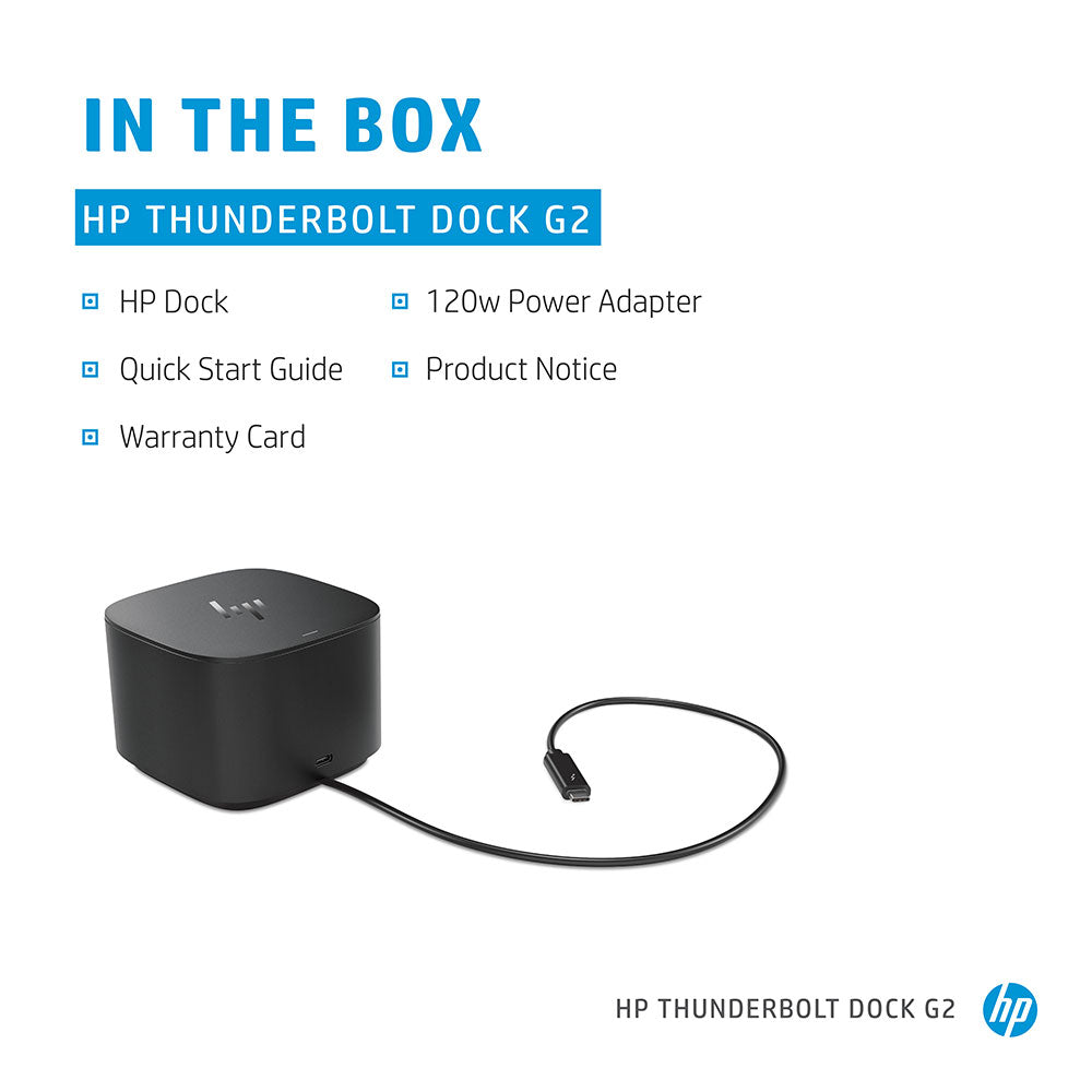 HP Thunderbolt G2 230W Docking Station with Combo Cable RJ-45 Port USB-C and Up to 2 Displays Connectivity
