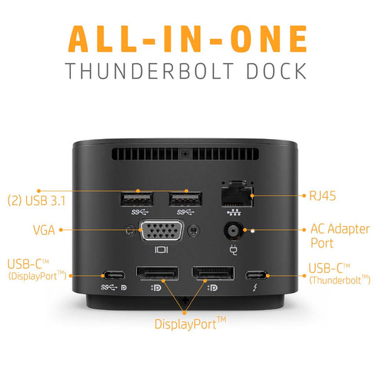 HP Thunderbolt G2 230W Docking Station with Support for Audio Module