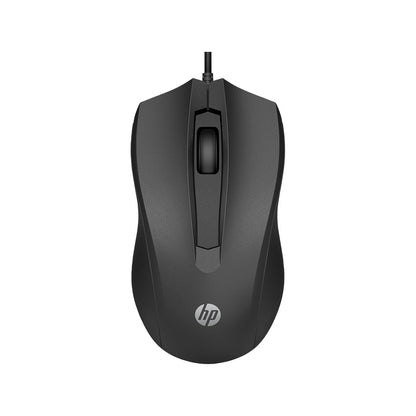 HP 100 Wired Optical Mouse with 1600DPI and Ambidextrous Design