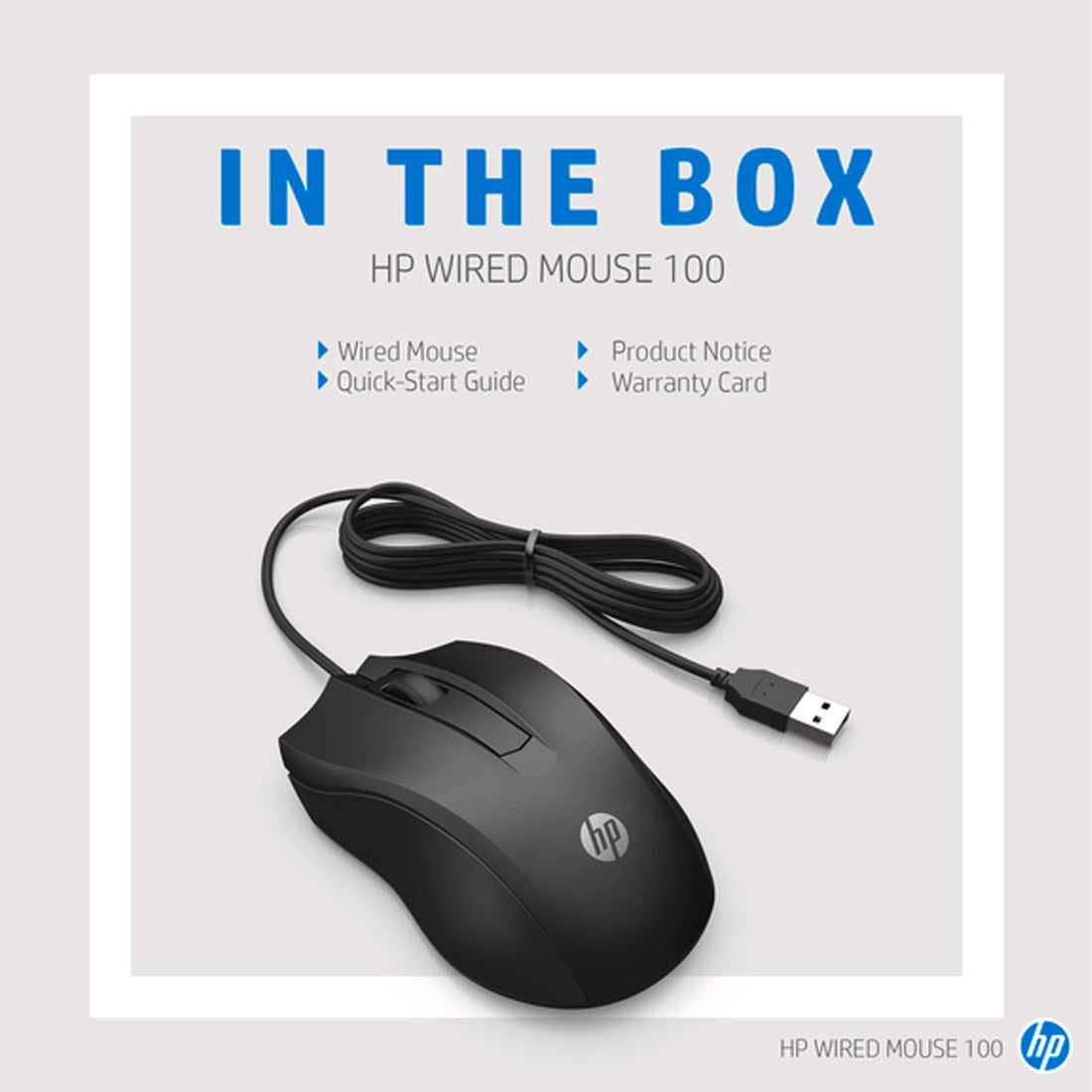 [RePacked] HP 100 Wired Optical Mouse with 1600DPI and Ambidextrous Design