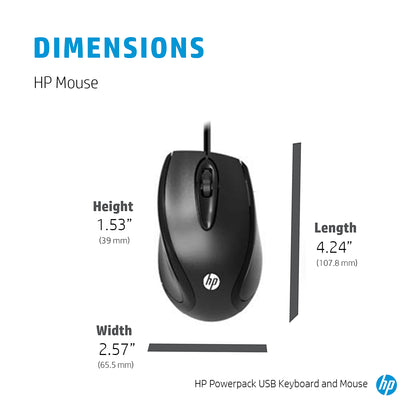 HP Powerpack USB Wired Keyboard and Mouse Combo