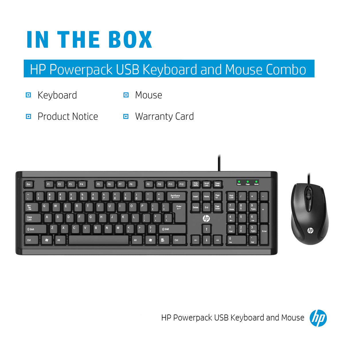 HP Powerpack USB Wired Keyboard and Mouse Combo