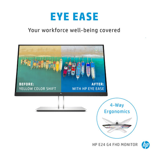 HP E24 G4 24-inch Full-HD IPS Monitor with USB 3.2 and HP Eye Ease