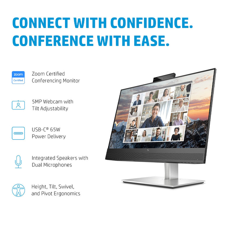 HP E24m G4 24-inch Full-HD IPS Conferencing Monitor with Built-in speakers and 5MP Webcam