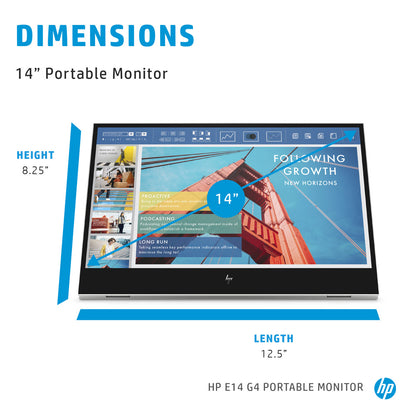 HP E14 G4 14-inch Full-HD IPS Portable Monitor with Anti-glare and 2 USB-C Ports