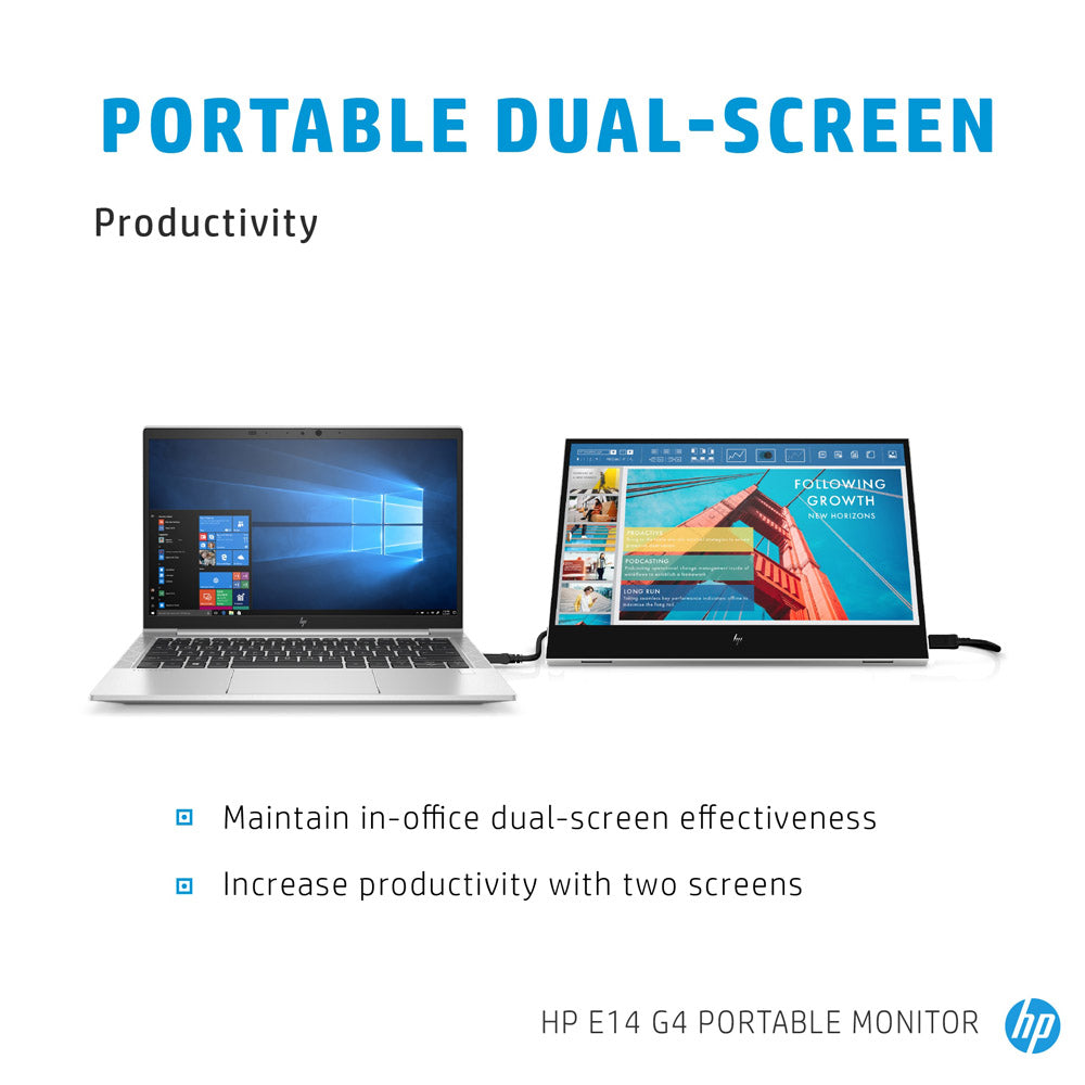 HP E14 G4 14-inch Full-HD IPS Portable Monitor with Anti-glare and 2 USB-C Ports