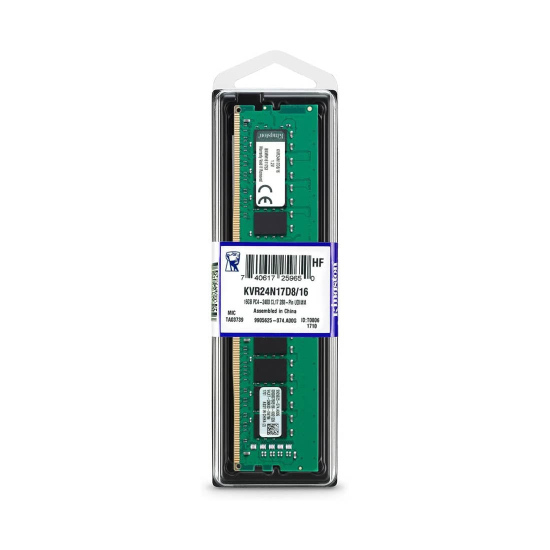 [पुन: पैक किया गया] किंग्स्टन RAM 16जीबी 2400 मेगाहर्ट्ज डीडीआर4 यूडीआईएमएम 288 पिन डेस्कटॉप मेमोरी 