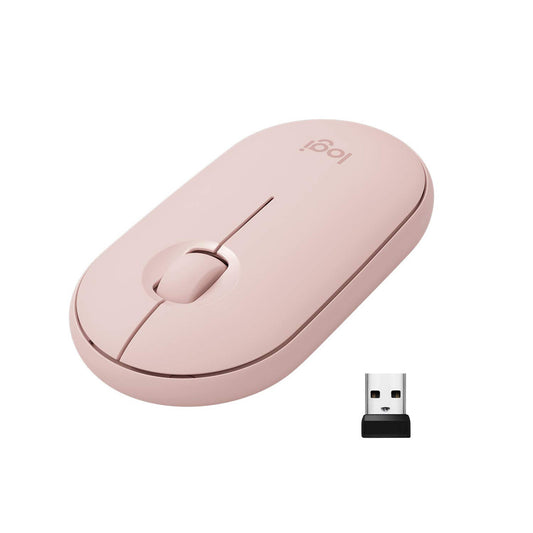 Logitech Pebble M350 Wireless Optical Silent Mouse with Dual Connectivity - Rose