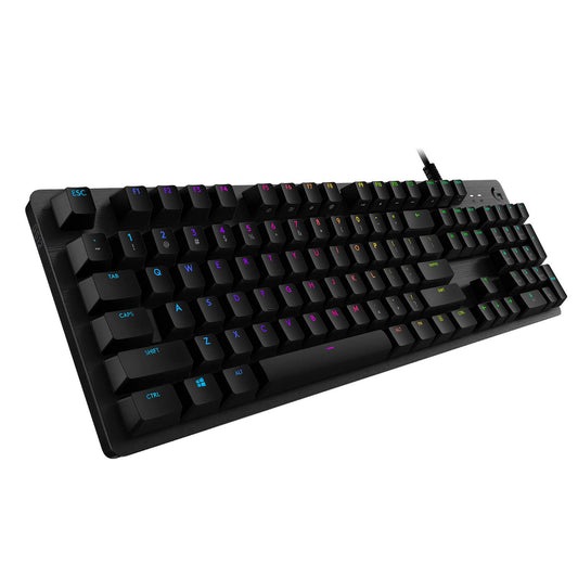 Logitech G512 Mechanical Wired Gaming Keyboard with GX Blue Clicky Switch USB Passthrough and Lightsync RGB