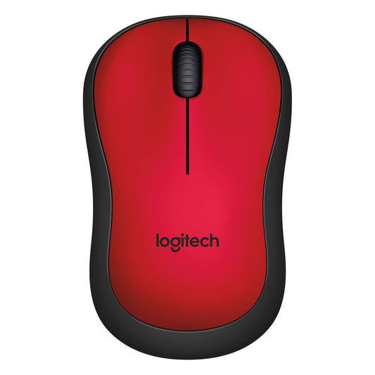 Logitech M221 साइलेंट वायरलेस ऑप्टिकल रेड माउस 1000DPI और 2.4 GHz तकनीक के साथ