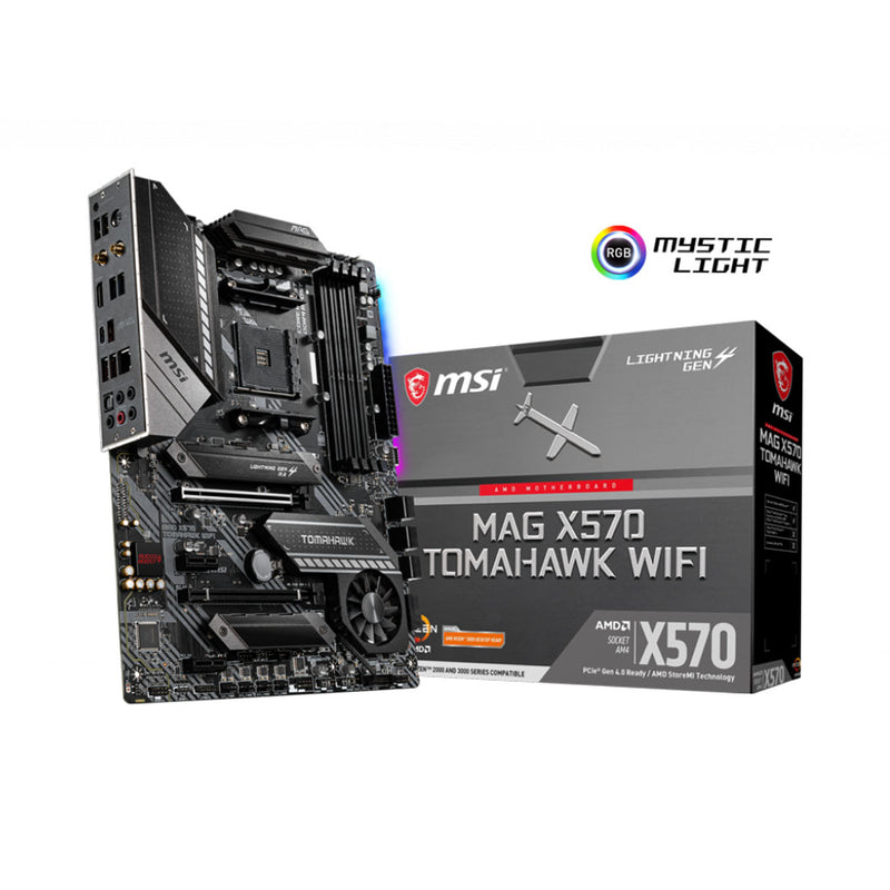 MSI MAG X570 TOMAHAWK WIFI AMD AM4 Socket ATX Motherboard with PCIe 4.0 WIFI 6 and M.2
