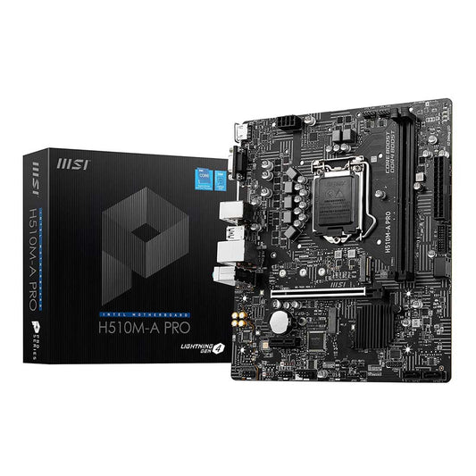 MSI H510M-A PRO Intel H510 LGA 1200 Micro-ATX Motherboard with PCIe 4.0 and USB 3.2