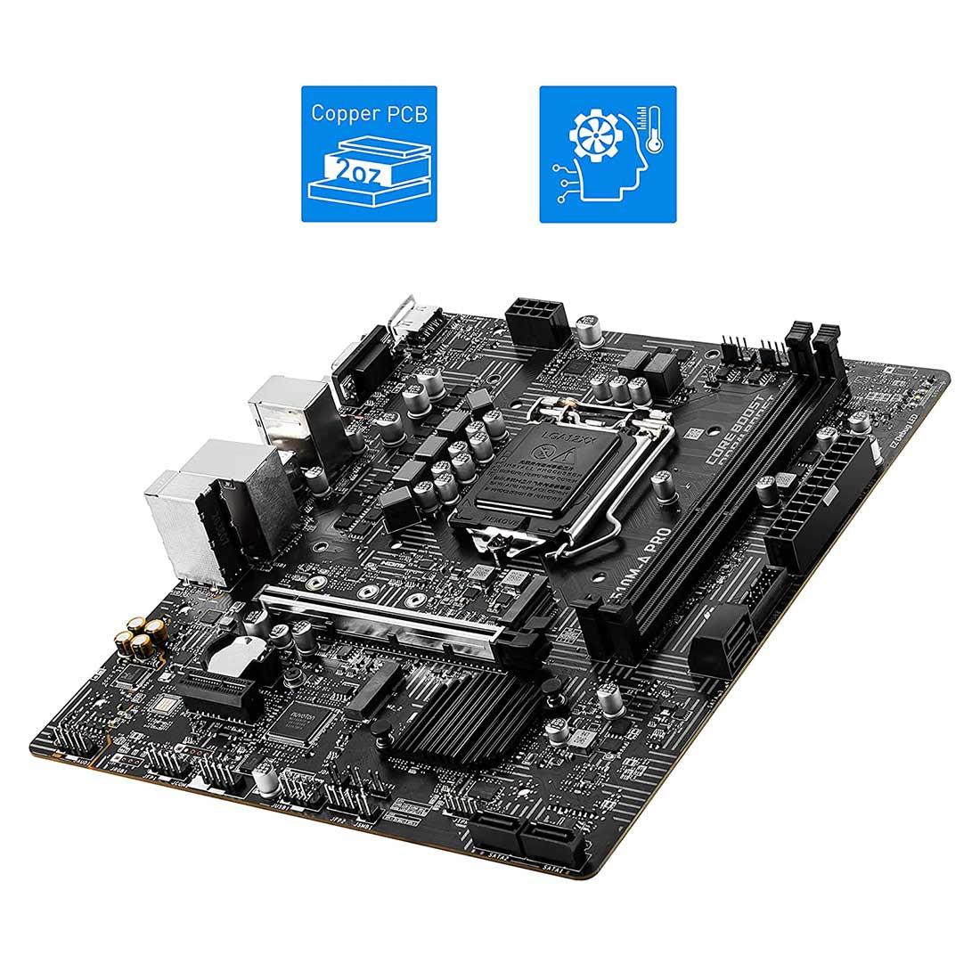 MSI H510M-A PRO Intel H510 LGA 1200 Micro-ATX Motherboard with PCIe 4.0 and USB 3.2