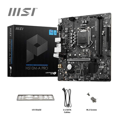 MSI H510M-A PRO Intel H510 LGA 1200 Micro-ATX Motherboard with PCIe 4.0 and USB 3.2