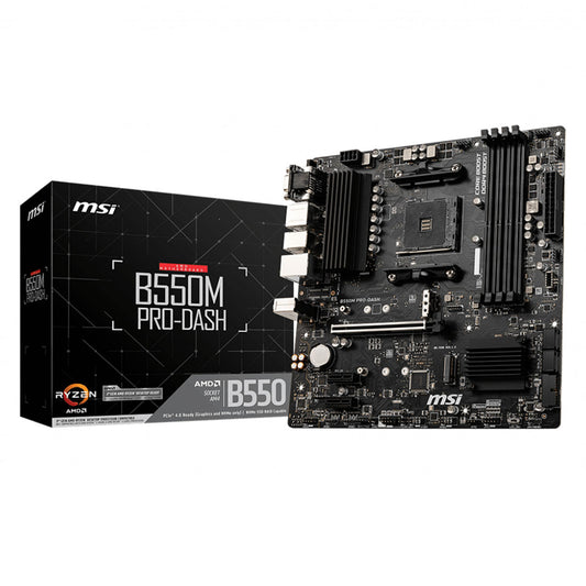 MSI B550M PRO-DASH Micro-ATX AMD AM4 Motherboard with PCIe 4.0 and USB 3.2 Gen 1