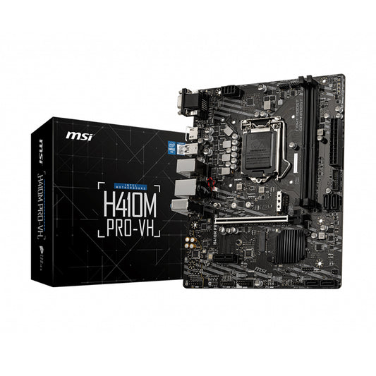MSI H410M PRO-VH Intel H410 LGA 1200 Micro-ATX Motherboard with PCIe 3.0 and USB 3.2